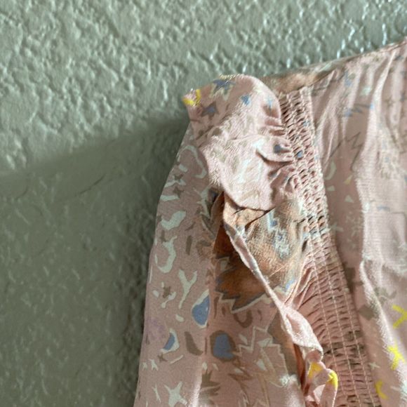 ZADIG & VOLTAIRE Tygg Print Glam Rock Shirt Pink Ruffle Blouse Large long sleeve - Picture 12 of 15